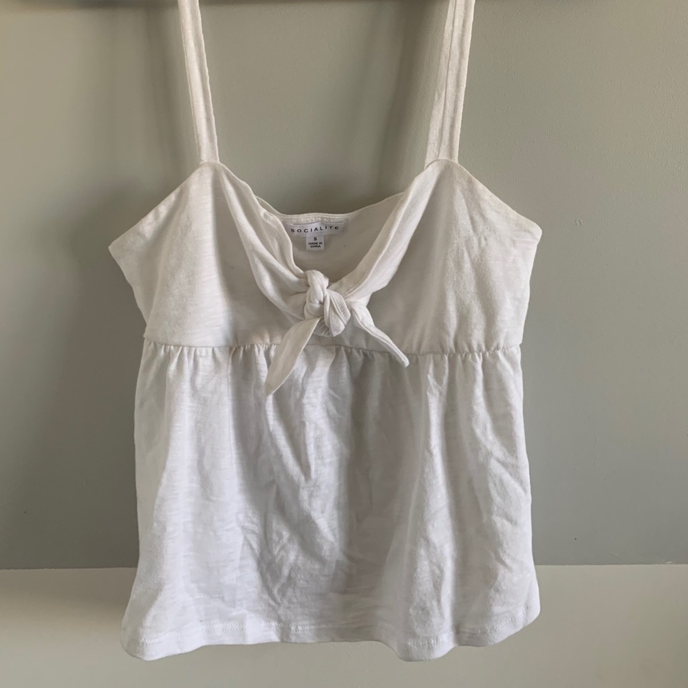 white tank top with tie